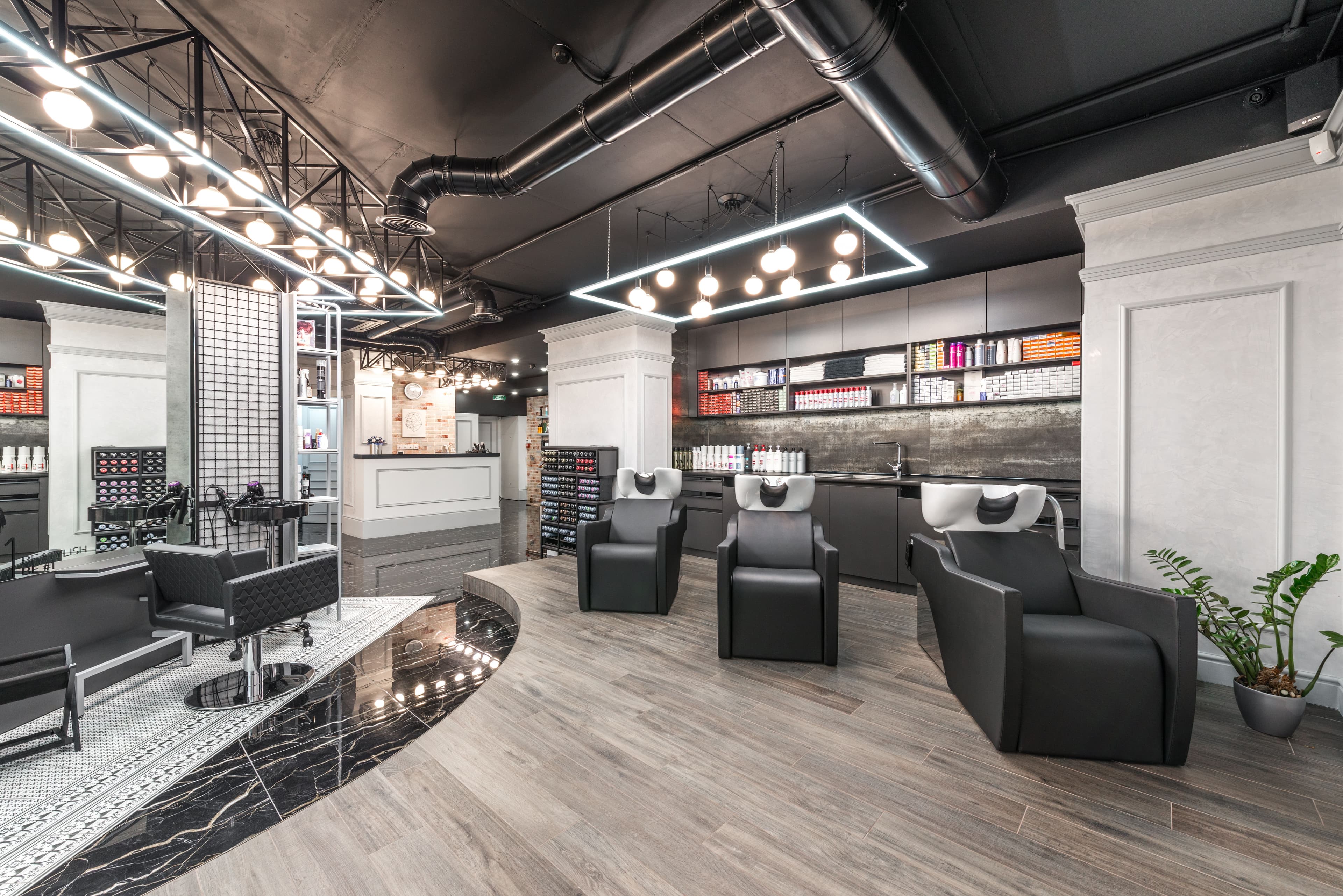 Multi-station salon interior