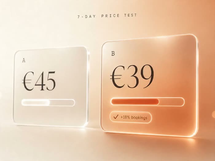 A/B price test of two prices for the same service, with the better-converting price winning